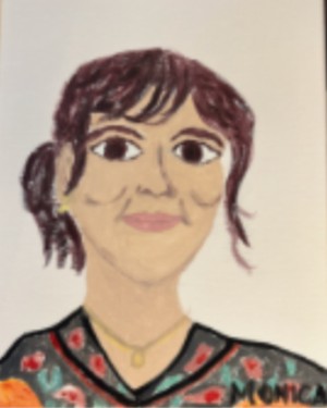 Painted portrait of Monica
