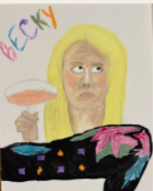 Painted portrait of Becky